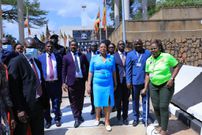 Hon Anita Among was flanked by MPs from Kampala