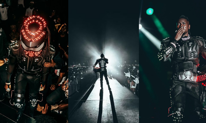 The tragic end of Pallaso's 'Predator' Love Fest costume/Instagram