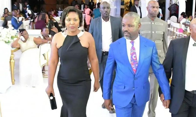 Thomas Tayebwa and his wife Grace Rukundo at the recent wedding of Hon Mukasa Mbidde