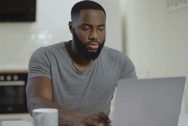 A man working on a computer