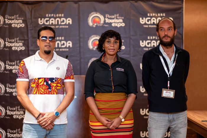 Showrunners: Aly Alibhai from Talent Africa, Claire Mugabi of UTB and Festival organizer Derek Debru at the launch
