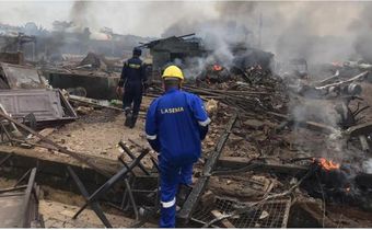 Gas explosion destroys 18 shops in Lagos [BBC]