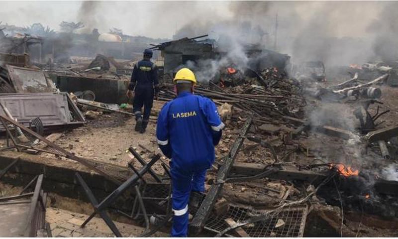 Gas explosion destroys 18 shops in Lagos [BBC]