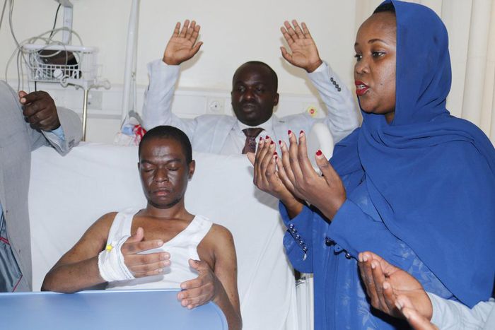 Kampala MP Shamim Malende paid a visit to Hon Muhammad Ssegirinya at Nsambya Hospital yesterday