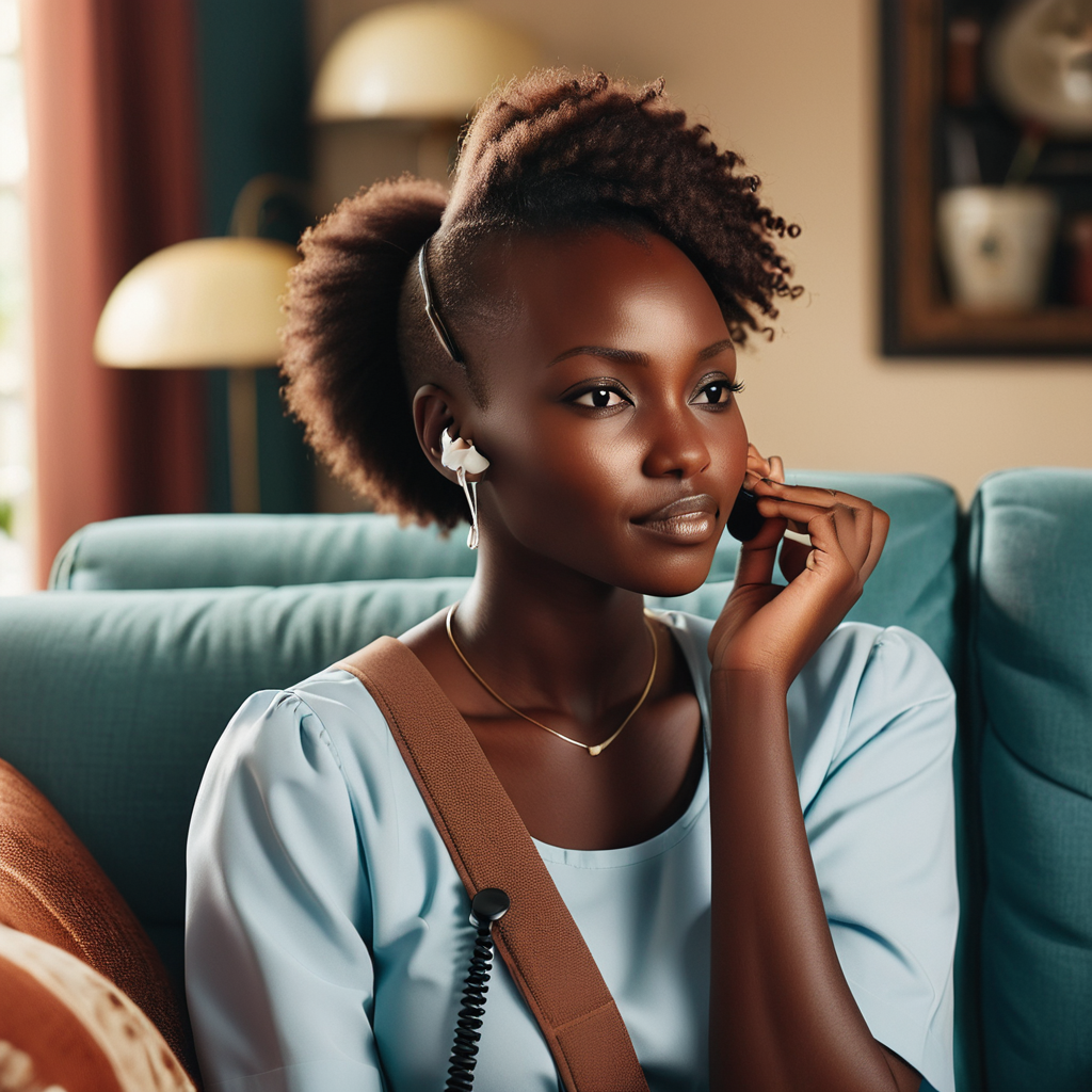 A woman cleaning her ears