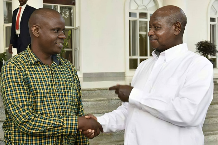 Balaam Baruhagare and President Yoweri Museveni