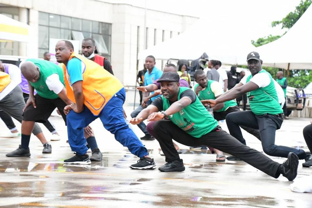 Lesgislators doing pysical exercise after the Walk