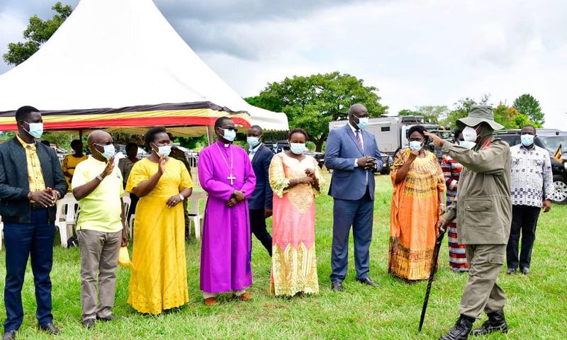 President Yoweri Museveni arriving at the function in Atyak