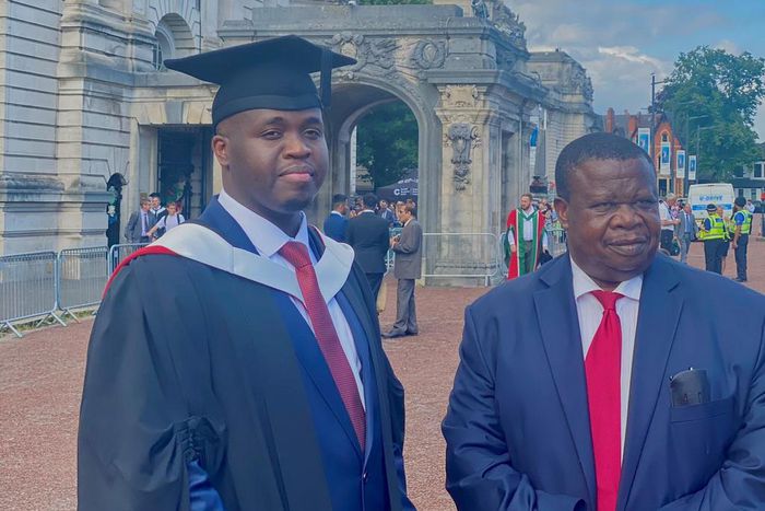 Ernesto Che Otafire and his father Gen Kahinda Otafire