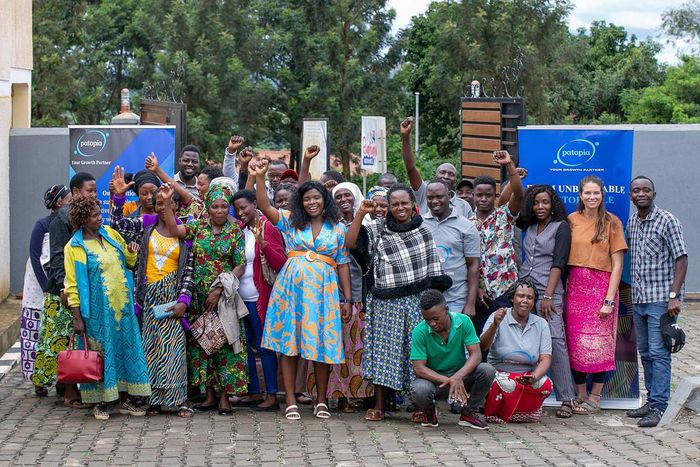 Patapia helps refugee women start and grow businesses powered by clean energy, such as snack kiosks and hair salons