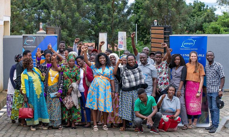 Patapia helps refugee women start and grow businesses powered by clean energy, such as snack kiosks and hair salons