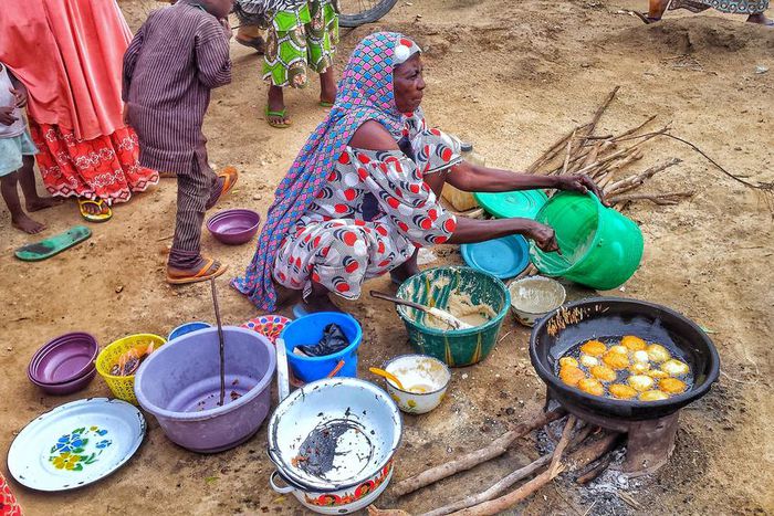 African woman working