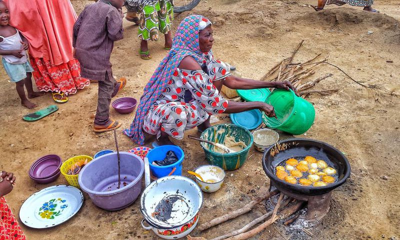 African woman working