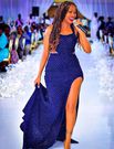Sheebah performing at a wedding in a perfect guest blue dress/Courtesy
