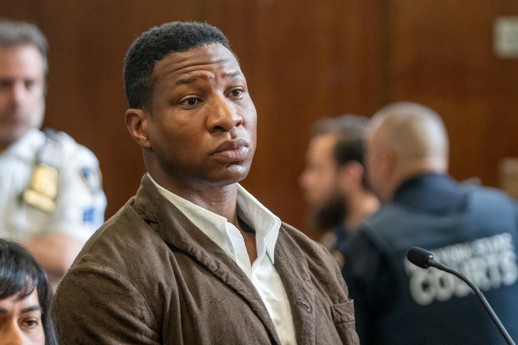 Jonathan Majors, Marvel star and domestic violence defendant, in Manhattan Criminal Court on June 20, 2023.Steven Hirsch/Pool
