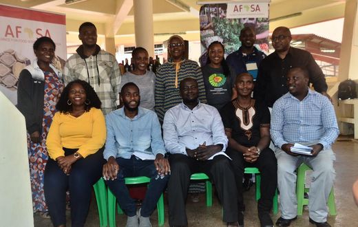 Market traders, farmers and suppliers of agroecology products who took part in the AFSA , PELUM workshop in Entebbe this week