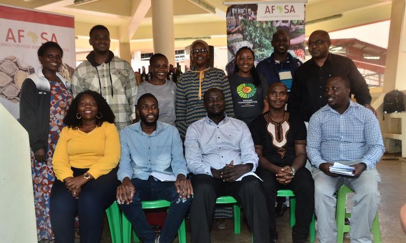 Market traders, farmers and suppliers of agroecology products who took part in the AFSA , PELUM workshop in Entebbe this week