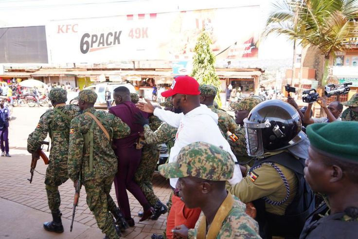 Joel Ssenyonyi and David Robongoya were detained in Kamwokya this morning