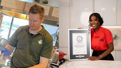 Hilda Baci congratulates Irish Chef, Alan Fisher, over World Record