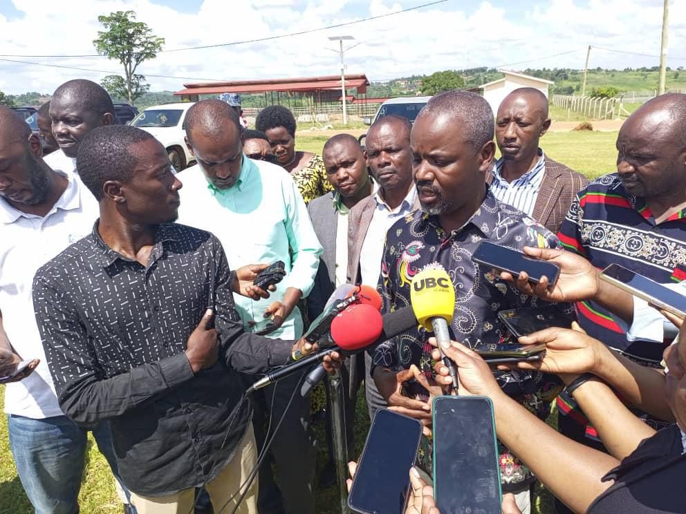 Thomas Tayebwa addressing press