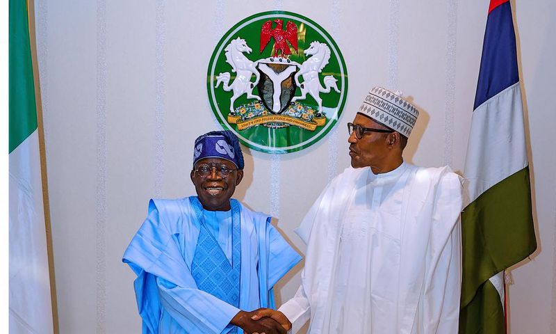 President Muhammadu Buhari and President-elect, Asiwaju Bola Tinubu. [Facebook:BuhariSallau]