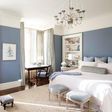 Serene blues and crisp whites interiors give a coastal and tranquil atmosphere [Pinterest]