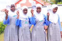 Prerry Nicole with fellow candidates at school