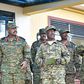CDF Gen Muhoozi Kainerugaba with Brig. Asaph Mweteise (R) at Camp Rufu in Kiruhura district