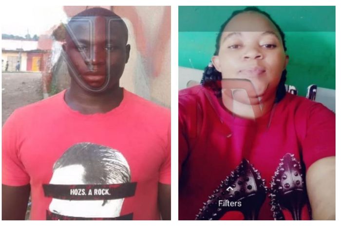 The suspect Jordan Ainebyona and his victim Clare