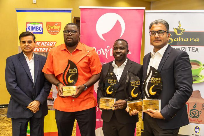 L-R: CEO of Dembe Group, Anil Damani, Shaka Bornface - Country Manager Uganda, Emmanuel Turyazooka - Sales Manager Uganda and Mohammad Ali Tariq Manager Sub-Saharan Africa & Developing markets