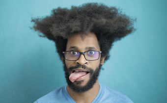 A young man with shaggy hair