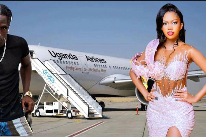 Rickman Manrick and Sheilah Gashumba flew to South Africa by Uganda Airlines