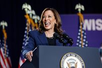 Kamala Harris at her first campaign rally in Milwaukee, Wisconsin, on July 23.KAMIL KRZACZYNSKI/AFP/Getty Images