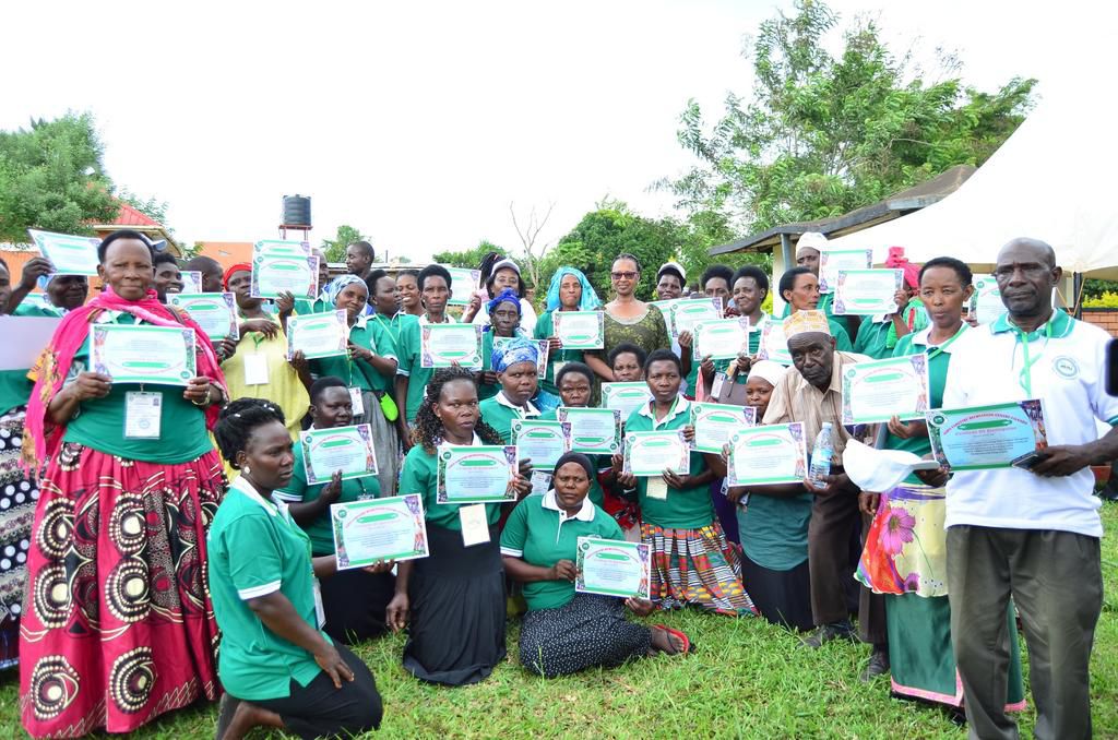 Hon Kaboyo posing with the members of the women's group