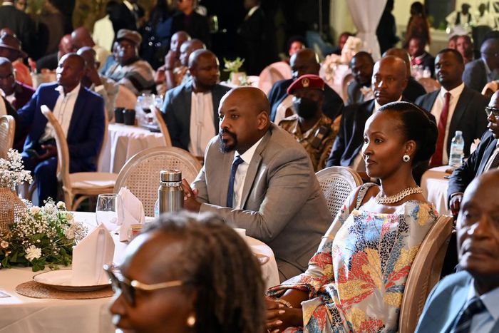 Gen. Muhoozi Kainerugaba and wife, Charlotte, at the event