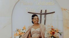 Nyamutoro went for an elegant champagne coloured gown