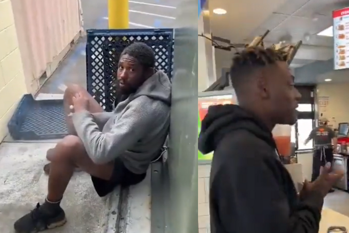 YouTuber pranks homeless man with food/Courtesy