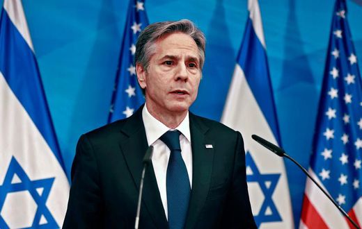 Secretary of State Anthony Blinken speaks during a joint press conference with the Israeli Prime Minister Benjamin Netanyahu in Jerusalem, Tuesday, May 25, 2021.