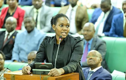 Phiona Nyamutoro speaking on the house floor