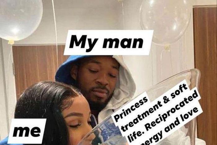 Meme of man taking care of his partner/Courtesy