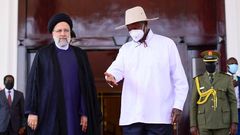 President Yoweri Museveni with fallen Iranian President Ebrahim Raisi in Uganda