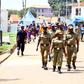 Pilgrims are being escorted and protected at churches, schools, and community centres where they rest.