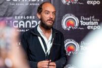 Derek Debru speaking at the launch of the Nyege Nyege 9th edition