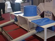 The product is designed to minimize odors, keep flies away, and reduce water usage per flush