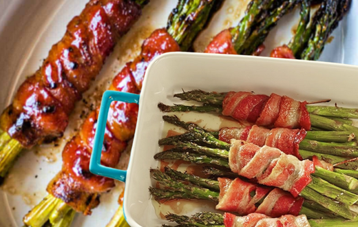 Bacon wrapped veggies are a morning gut-health bundle