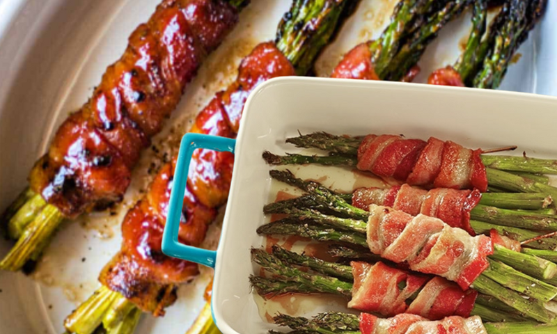 Bacon wrapped veggies are a morning gut-health bundle