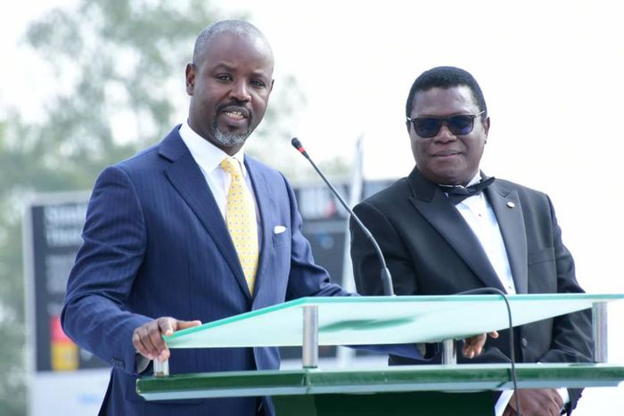 Tayebwa during Mao (right)'s homecoming celebrations in Gulu over the weekend