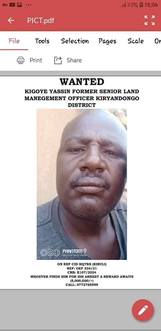 A fake poster of Yasin Kigoye