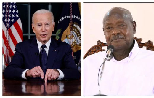Presidents Joe Biden and Yoweri Museveni