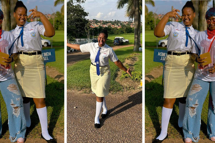 Visitation day: Winnie Nwagi at St. Lawrence Creamland campus with unknown child/Instagram